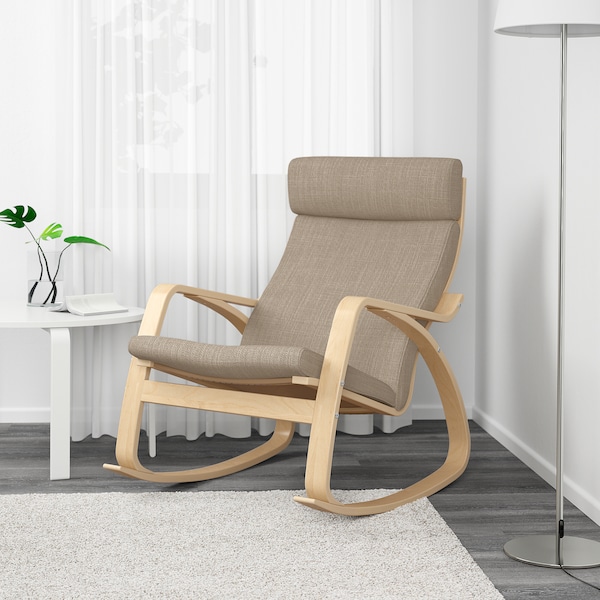 IKEA POÄNG rocking chair, birch veneer/Hillared beige , IKEA Sale | 21498ZIKU