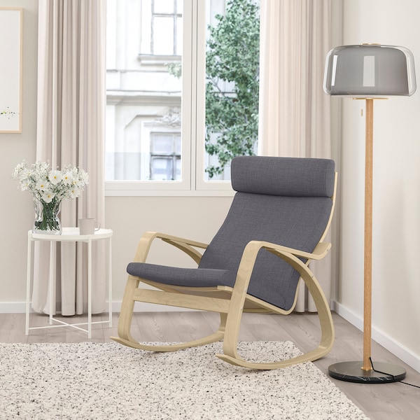 IKEA POÄNG rocking chair, birch veneer/Skiftebo dark gray , IKEA Sale | 52374TZYS