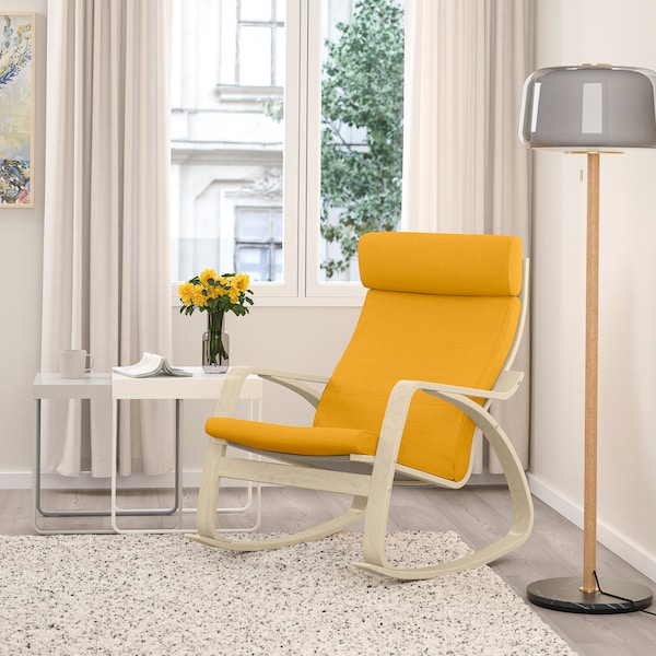 IKEA POÄNG rocking chair, birch veneer/Skiftebo yellow , IKEA Sale | 72490PZCQ