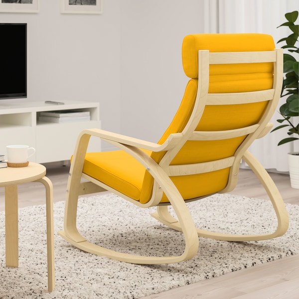 IKEA POÄNG rocking chair, birch veneer/Skiftebo yellow , IKEA Sale | 72490PZCQ