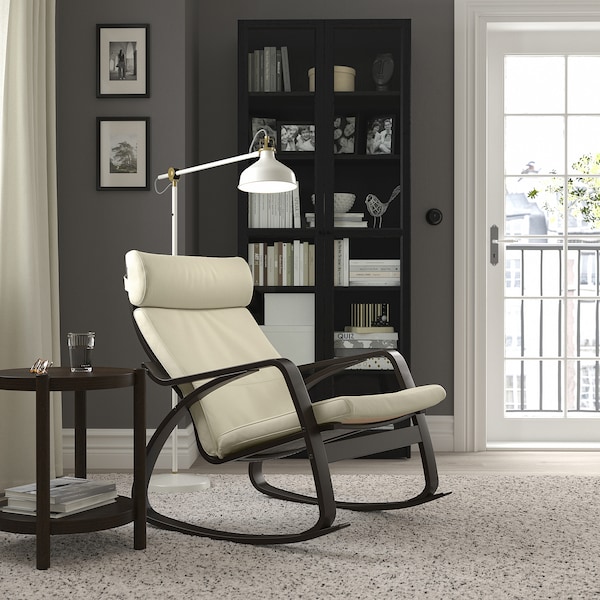 IKEA POÄNG rocking chair, black-brown/Glose off-white , IKEA Sale | 62735DMHY