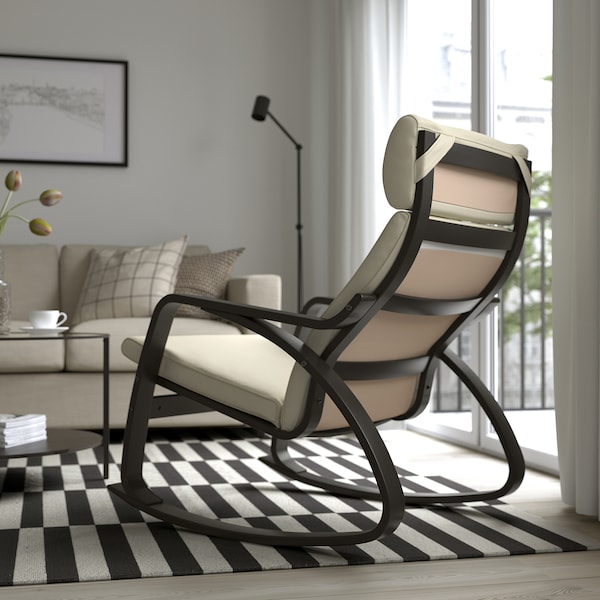 IKEA POÄNG rocking chair, black-brown/Glose off-white , IKEA Sale | 62735DMHY