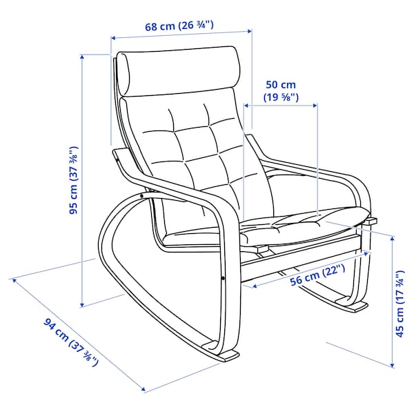 IKEA POÄNG rocking chair, black-brown/Gunnared dark gray , IKEA Sale | 68513MQZK