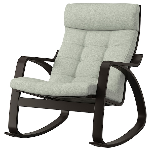 IKEA POÄNG rocking chair, black-brown/Gunnared light green , IKEA Sale | 83276QIRB