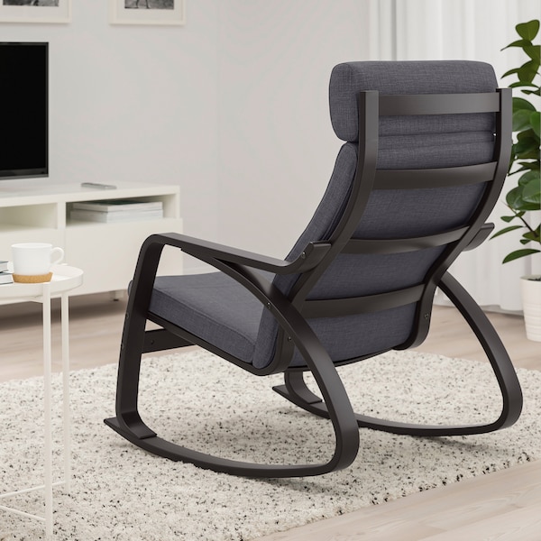 IKEA POÄNG rocking chair, black-brown/Skiftebo dark gray , IKEA Sale | 42357LBWI