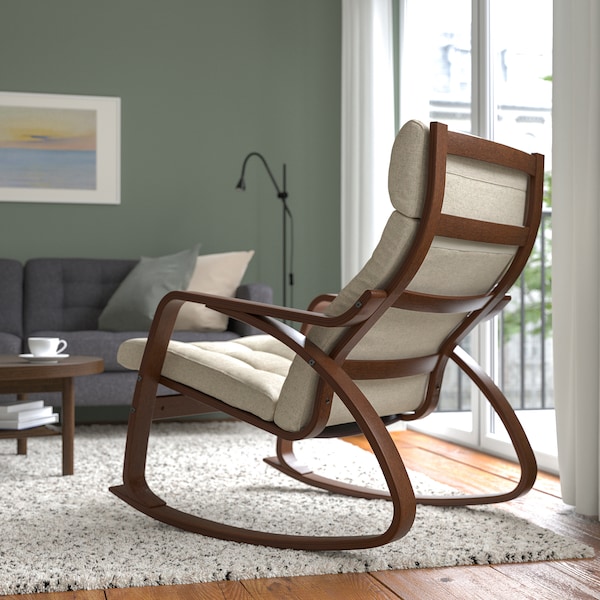 IKEA POÄNG rocking chair, brown/Gunnared beige , IKEA Sale | 62435ISKW