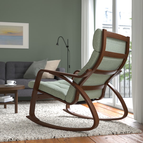 IKEA POÄNG rocking chair, brown/Gunnared light green , IKEA Sale | 85410TLCH