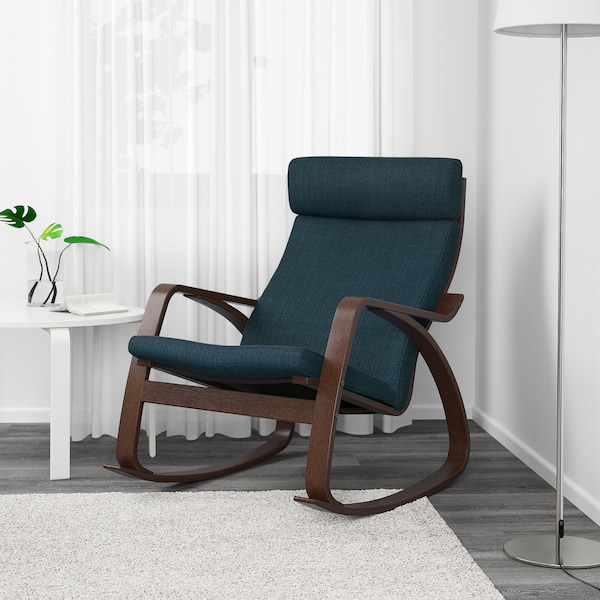 IKEA POÄNG rocking chair, brown/Hillared dark blue , IKEA Sale | 15790DRGJ