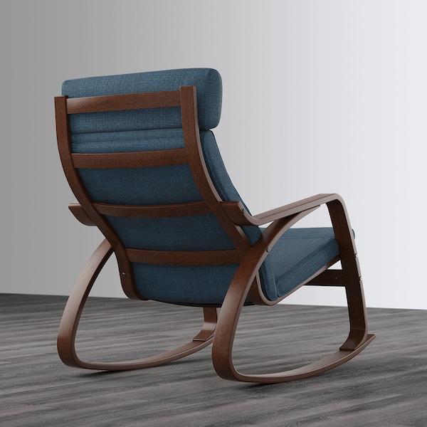 IKEA POÄNG rocking chair, brown/Hillared dark blue , IKEA Sale | 15790DRGJ