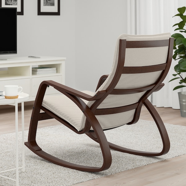 IKEA POÄNG rocking chair, brown/Knisa light beige , IKEA Sale | 51380OYRH