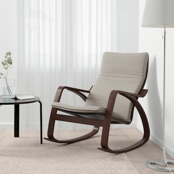 IKEA POÄNG rocking chair, brown/Knisa light beige , IKEA Sale | 51380OYRH