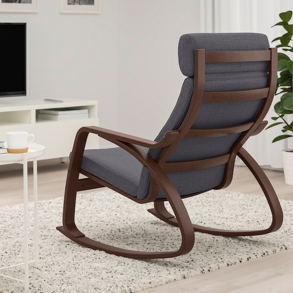 IKEA POÄNG rocking chair, brown/Skiftebo dark gray , IKEA Sale | 73420UTIC