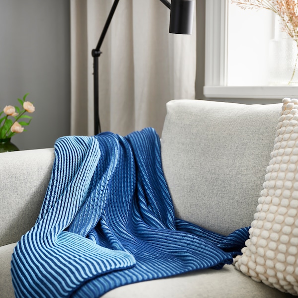 IKEA PRAKTFJÄRIL throw, blue, 51x67 in , IKEA Sale | 12387ZXUT