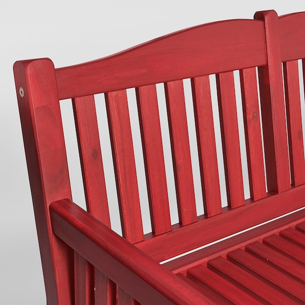 IKEA PÄRONHOLMEN bench with backrest, outdoor, red , IKEA Sale | 62048XCIP