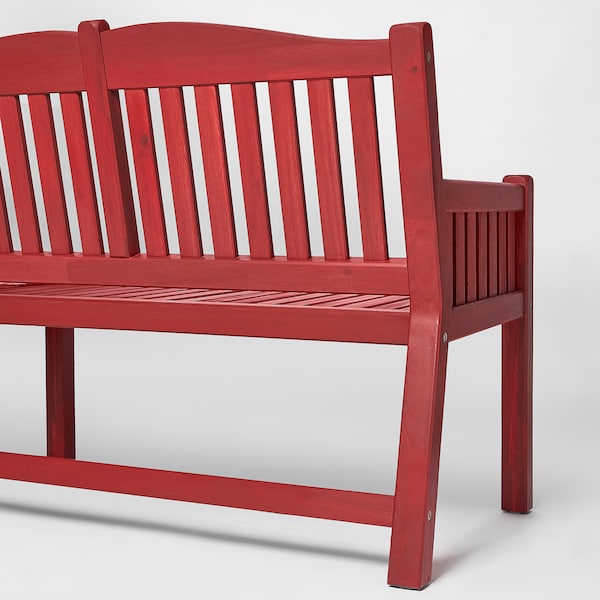 IKEA PÄRONHOLMEN bench with backrest, outdoor, red , IKEA Sale | 62048XCIP