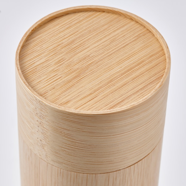 IKEA RÖDMULLE coffee/tea canister, with spoon bamboo veneer, 8 ¾ in , IKEA Sale | 76495IKTG