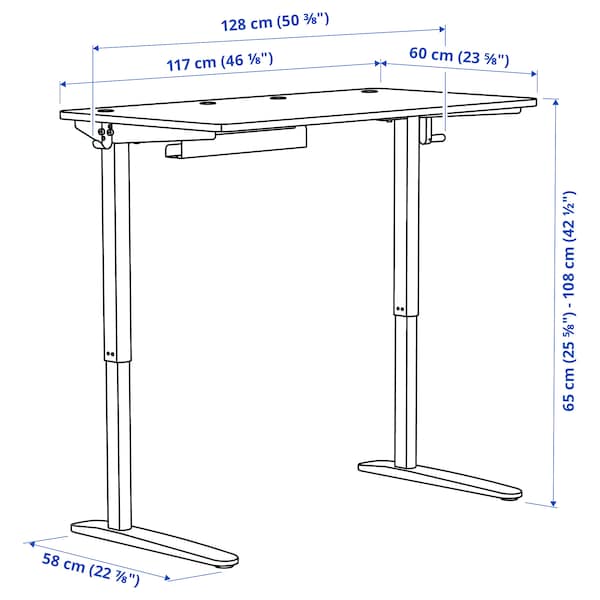 IKEA RELATERA desk combination sit/stand, white/light gray-green, 46 1/8x23 5/8 in , IKEA Sale | 83160CJKY