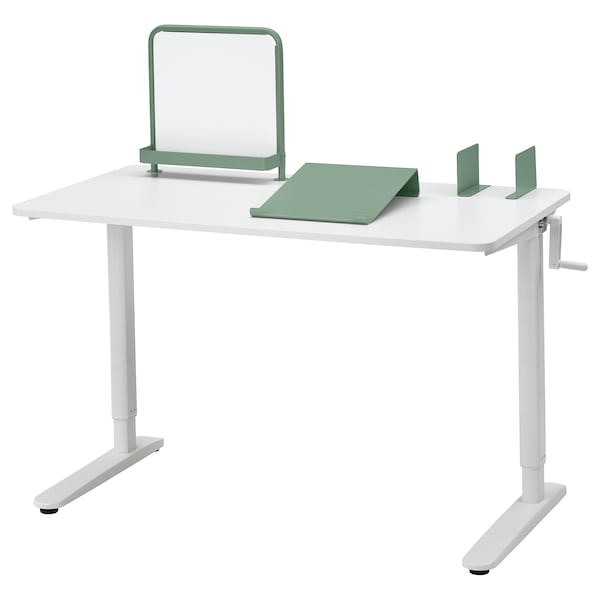 IKEA RELATERA desk combination sit/stand, white/light gray-green, 46 1/8x23 5/8 in , IKEA Sale | 84672QLAD