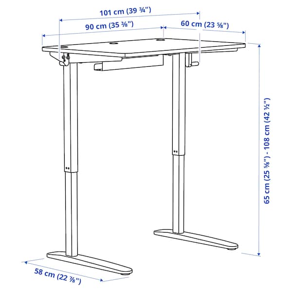 IKEA RELATERA desk sit/stand, white, 35 3/8x23 5/8 in , IKEA Sale | 54369UJBG