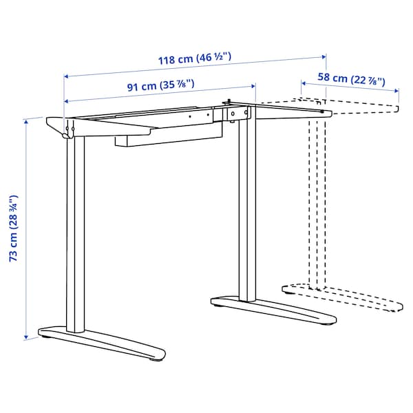 IKEA RELATERA underframe for table top, white, 35 3/8/46 1/8 in , IKEA Sale | 97410XHKU