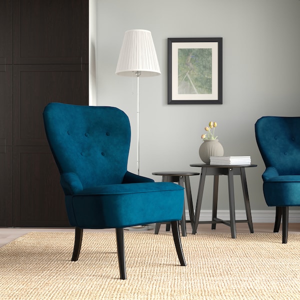 IKEA REMSTA armchair, Djuparp dark green-blue , IKEA Sale | 39564TEVI