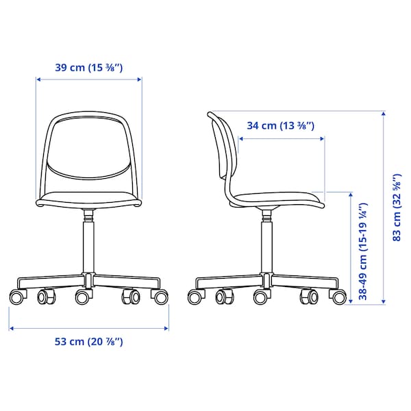 IKEA ÖRFJÄLL child's desk chair, white/Vissle blue/green , IKEA Sale | 58493UZBF