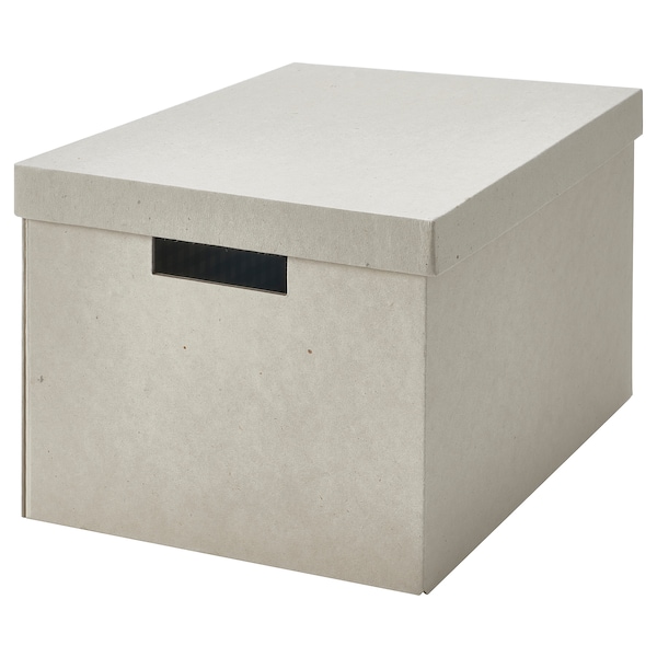 IKEA RÅGODLING storage box with lid, natural/beige, 9 ¾x13 ¾x7 ¾ in , IKEA Sale | 64972BJAQ