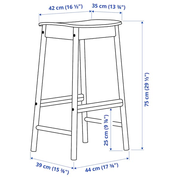 IKEA RÖNNINGE bar stool, birch, 29 1/2 in , IKEA Sale | 70532ZGDY