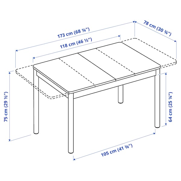 IKEA RÖNNINGE extendable table, birch, 46 1/2/68 1/8x30 3/4 in , IKEA Sale | 67534HVPM