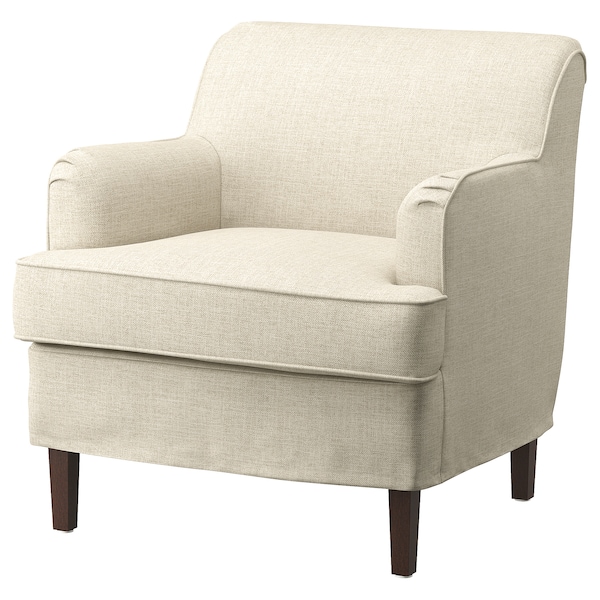 IKEA ROCKSJÖN armchair with ottoman, Kilanda light beige , IKEA Sale | 14937EZGA