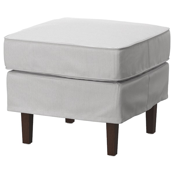 IKEA ROCKSJÖN armchair with ottoman, Klovsta gray/white , IKEA Sale | 85637RCND