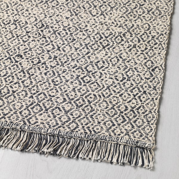 IKEA RÖRKÄR rug, flatwoven, black/natural, 2'7 inx4'11 in , IKEA Sale | 82350FJYP