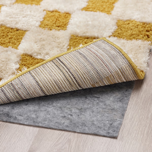 IKEA RULLBANA rug, high pile, off-white/dark yellow, 4'4 inx6'5 in , IKEA Sale | 06947NVZH