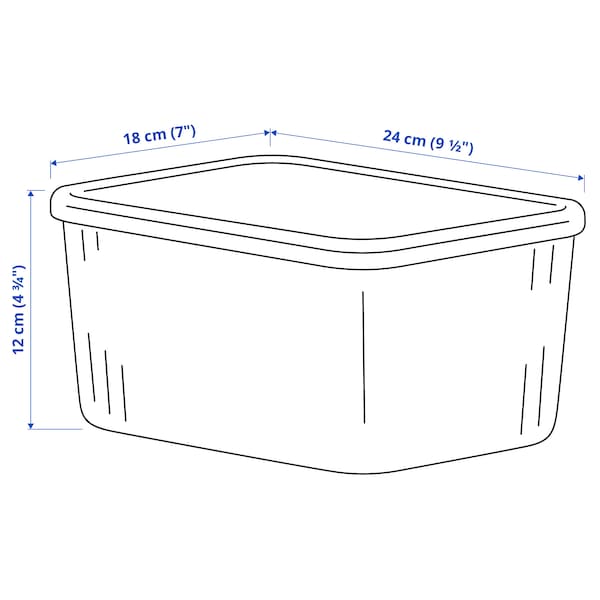 IKEA RYKTA storage box with lid, transparent gray-blue, 7x9 ½x4 ¾ in/1 gallon , IKEA Sale | 61305TIZV