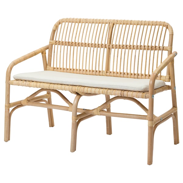 IKEA SALNÖ / GRYTTOM bench with pad, armrests rattan/Gransel natural , IKEA Sale | 13574TRXF