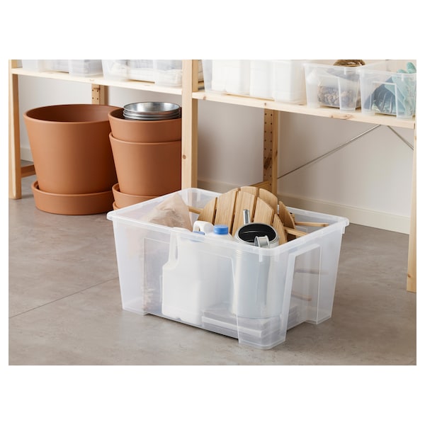 IKEA SAMLA box, clear, 22x15 ¼x11 in/12 gallon , IKEA Sale | 41802LCHQ