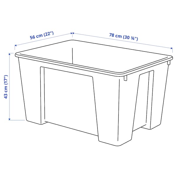 IKEA SAMLA box, clear, 30 ¾x22x17 in/34 gallon , IKEA Sale | 53742KNPX