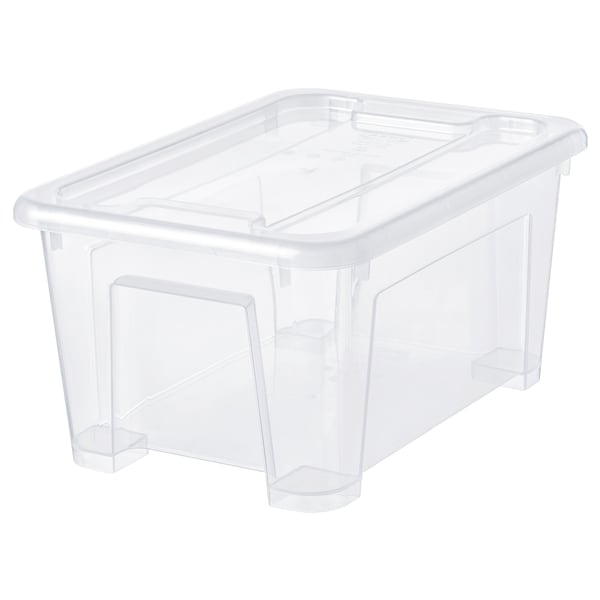 IKEA SAMLA box with lid, clear, 11x7 ¾x5 ½ in/169 oz , IKEA Sale | 62794DATV