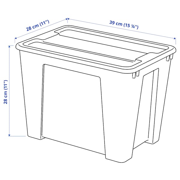 IKEA SAMLA box with lid, clear, 15 ¼x11x11 in/6 gallon , IKEA Sale | 21376JNOU