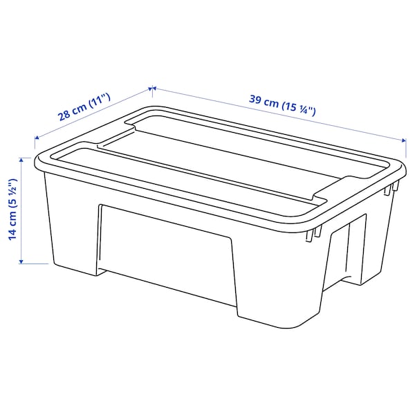 IKEA SAMLA box with lid, clear, 15 ¼x11x5 ½ in/3 gallon , IKEA Sale | 17562KTMN