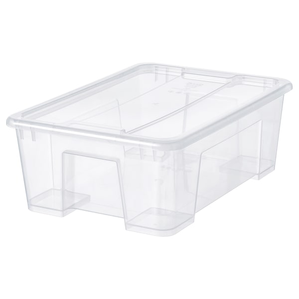 IKEA SAMLA box with lid, clear, 15 ¼x11x5 ½ in/3 gallon , IKEA Sale | 17562KTMN