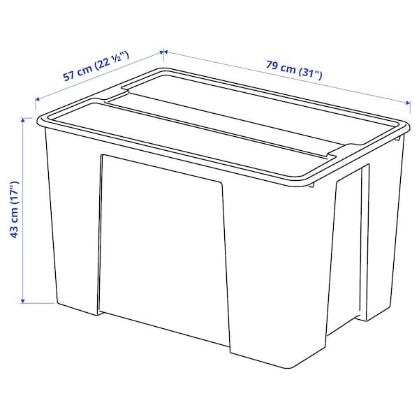 IKEA SAMLA box with lid, clear, 31x22 ½x17 in/34 gallon , IKEA Sale | 82946GFMU