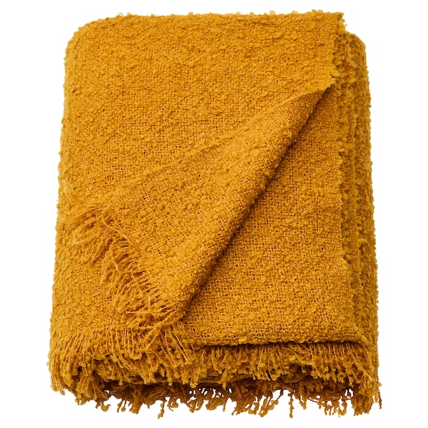 IKEA SANDBRODD throw, dark yellow, 51x67 in , IKEA Sale | 19253PAIW