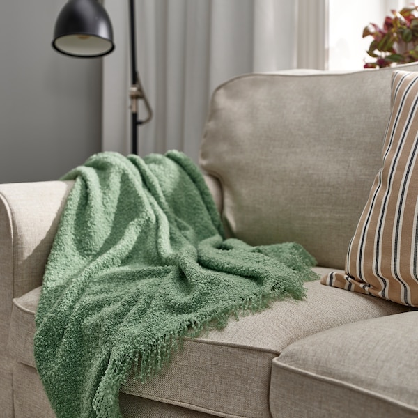 IKEA SANDBRODD throw, light green, 51x67 in , IKEA Sale | 24180OHRB