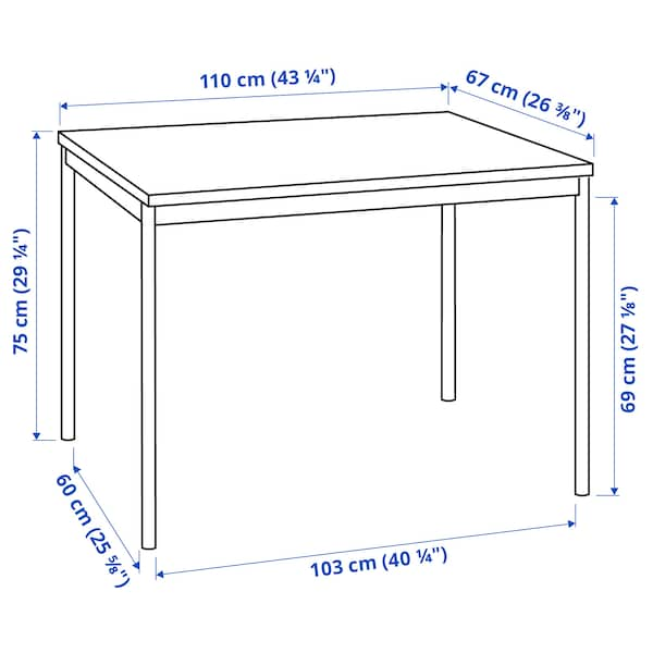 IKEA SANDSBERG table, black, 43 1/4x26 3/8 in , IKEA Sale | 39521KTPJ