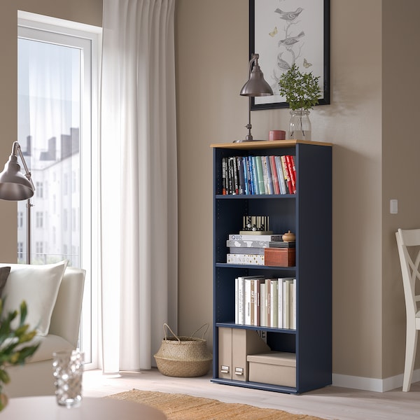 IKEA SKRUVBY bookcase, black-blue, 23 5/8x55 1/8 in , IKEA Sale | 31792CLYE