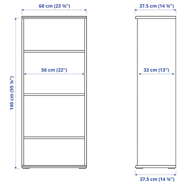 IKEA SKRUVBY bookcase, black-blue, 23 5/8x55 1/8 in , IKEA Sale | 31792CLYE