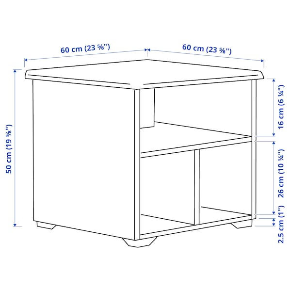 IKEA SKRUVBY coffee table, black-blue, 23 5/8x23 5/8 in , IKEA Sale | 69173CMNS