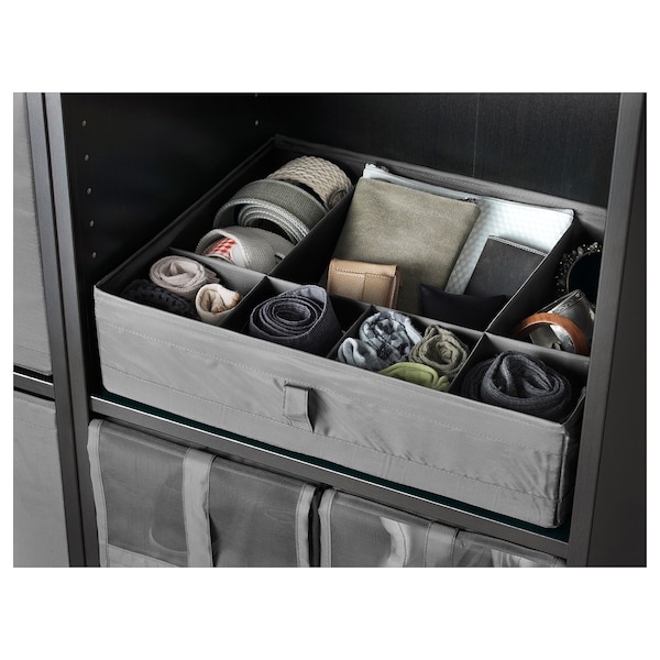 IKEA SKUBB box with compartments, dark gray, 17 ¼x13 ½x4 ¼ in , IKEA Sale | 27963SDJA