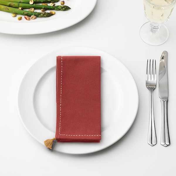 IKEA SLÄTTIKA napkin, dark red, 16x16 in, 2 pack , IKEA Sale | 93702GSWD